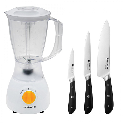 Комплект Блендер настольный Polaris PTB 0207 + Набор ножей Polaris Solid 3SS - фото №0