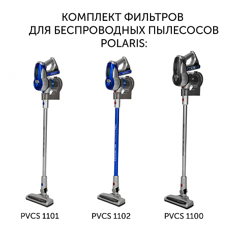 Комплект фильтров PVCSF 1112 для беспроводных пылесосов Polaris PVCS 1101 HandStickPRO/PVCS 1102 HandStickPRO+/PVCS 4000 HandStickPRO/PVCS 5090 Clean Expert PRO/PVCS 7090 HandStickPRO Aqua/PVCS 1100 Silver Collection - фото №1